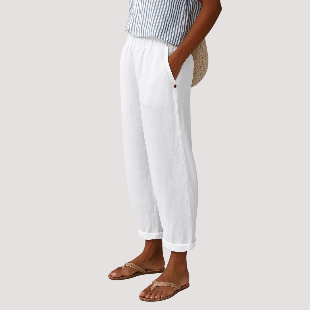 PANTALONES HARÉN DE ALGODÓN Y LINO - AERELIS