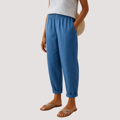 PANTALONES HARÉN DE ALGODÓN Y LINO - AERELIS