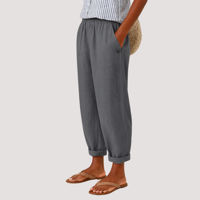 PANTALONES HARÉN DE ALGODÓN Y LINO - AERELIS