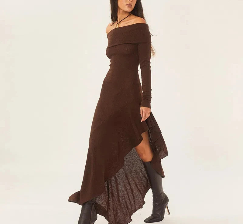 VESTIDO ELEGANTE HOJA DE LOTO - AERELIS