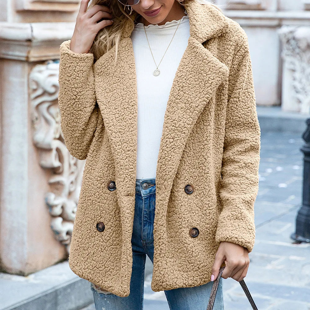 CHAQUETA ELEGANTE DE FELPA LARGA - AERELIS