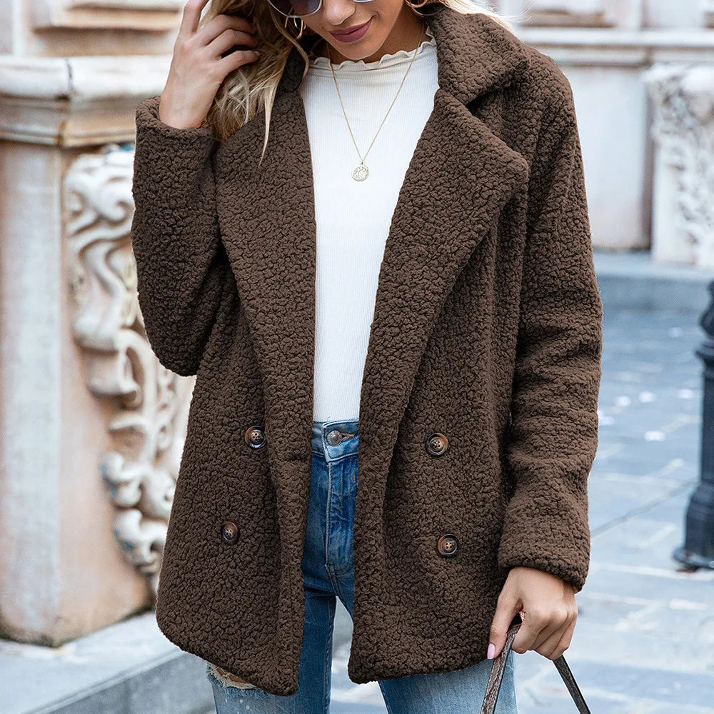 CHAQUETA ELEGANTE DE FELPA LARGA - AERELIS