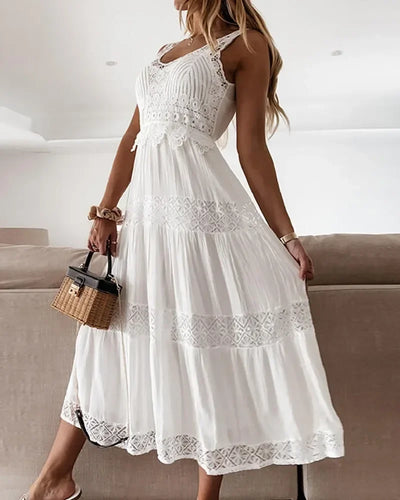 VESTIDO LARGO BLANCO ELEGANCIA - AERELIS
