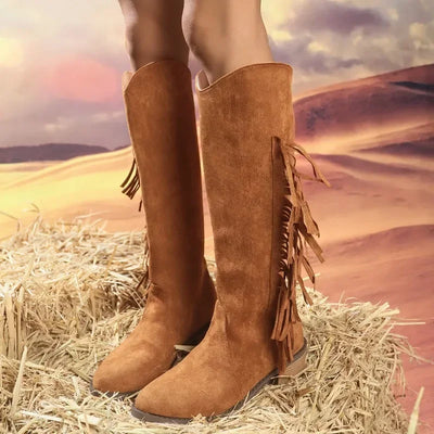 BOTAS DE GAMUZA CON FLECOS - AERELIS
