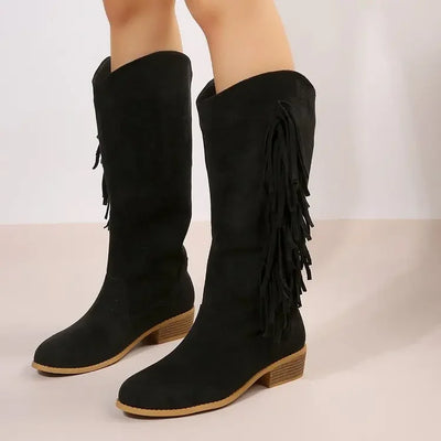 BOTAS DE GAMUZA CON FLECOS - AERELIS