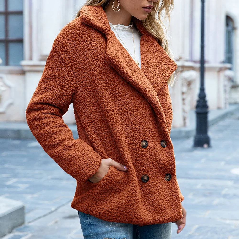 CHAQUETA ELEGANTE DE FELPA LARGA - AERELIS