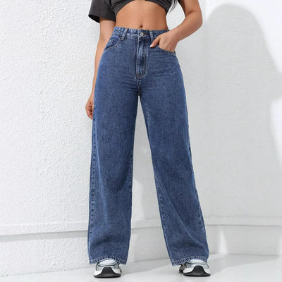 PANTALONES VAQUEROS DE CORTE ANCHO Y TIRO ALTO – AERELIS