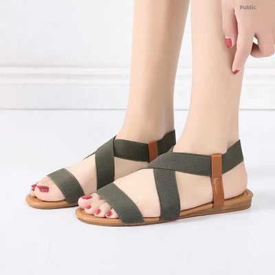SANDALIAS PLANAS ROMANAS CON ELÁSTICO - AERELIS