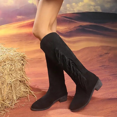 BOTAS DE GAMUZA CON FLECOS - AERELIS