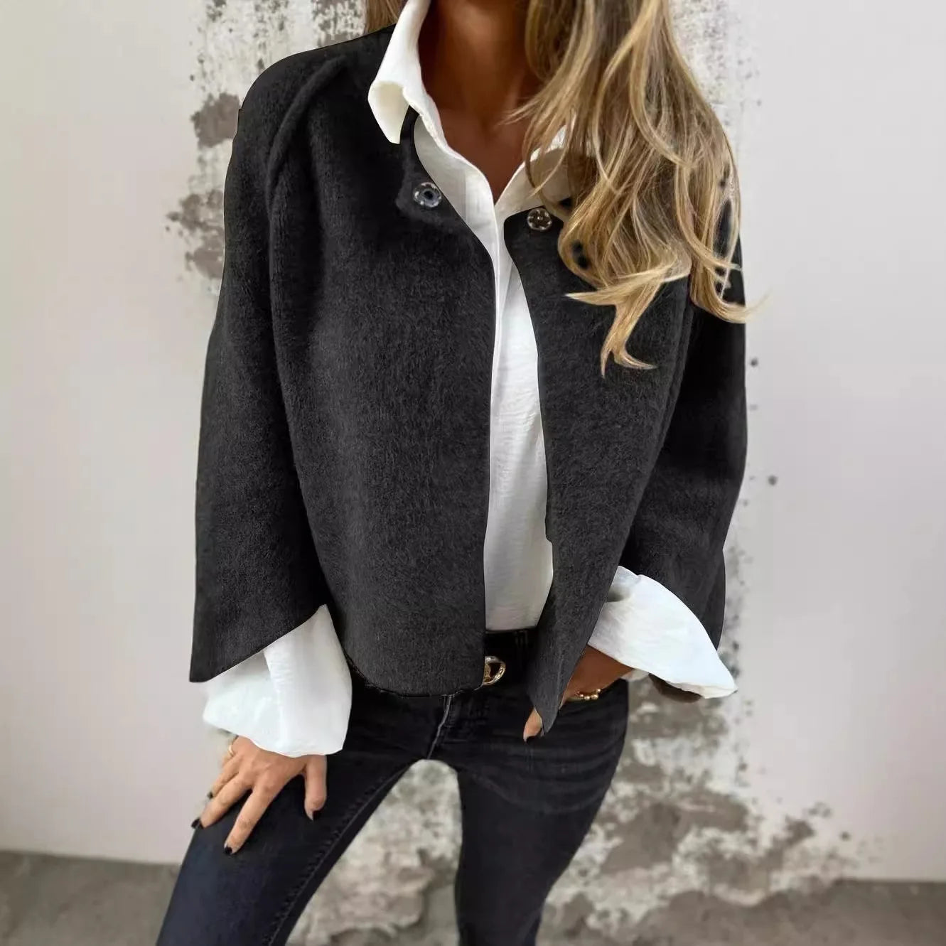 CHAQUETA DE INVIERNO ELEGANTE CUELLO REDONDO - AERELIS