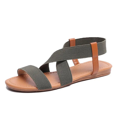 SANDALIAS PLANAS ROMANAS CON ELÁSTICO - AERELIS