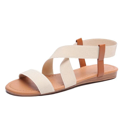 SANDALIAS PLANAS ROMANAS CON ELÁSTICO - AERELIS