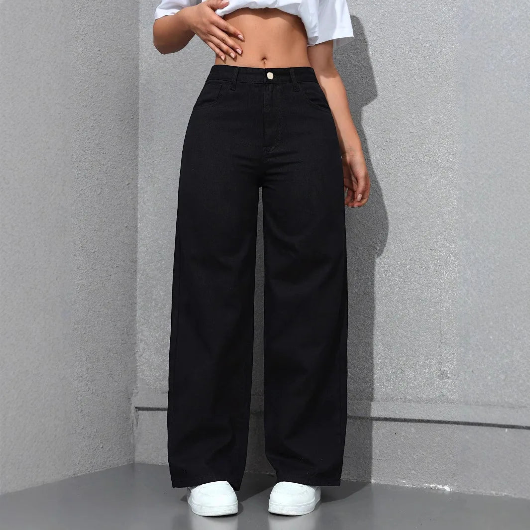 PANTALONES VAQUEROS DE CORTE ANCHO Y TIRO ALTO – AERELIS
