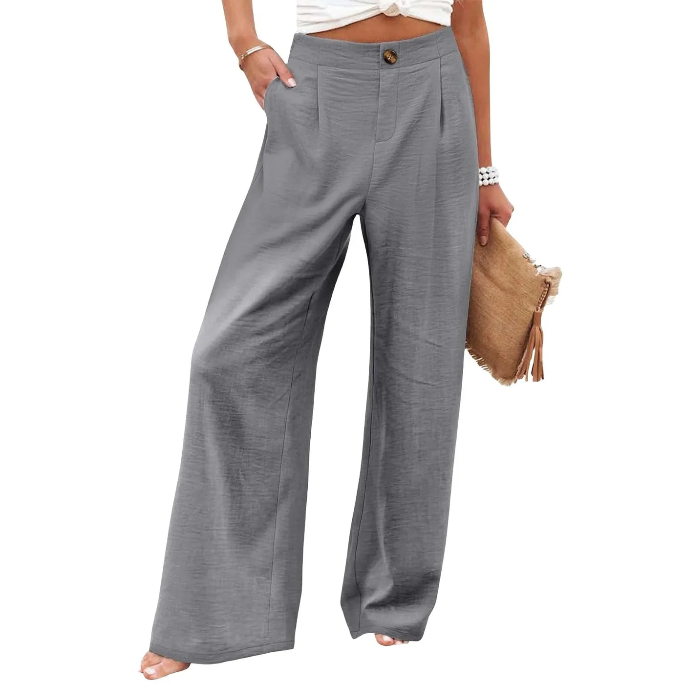 PANTALONES CINTURA ALTA, PIERNA ANCHA Y ESTILO RELAJADO - AERELIS